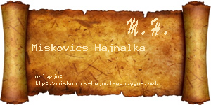 Miskovics Hajnalka névjegykártya